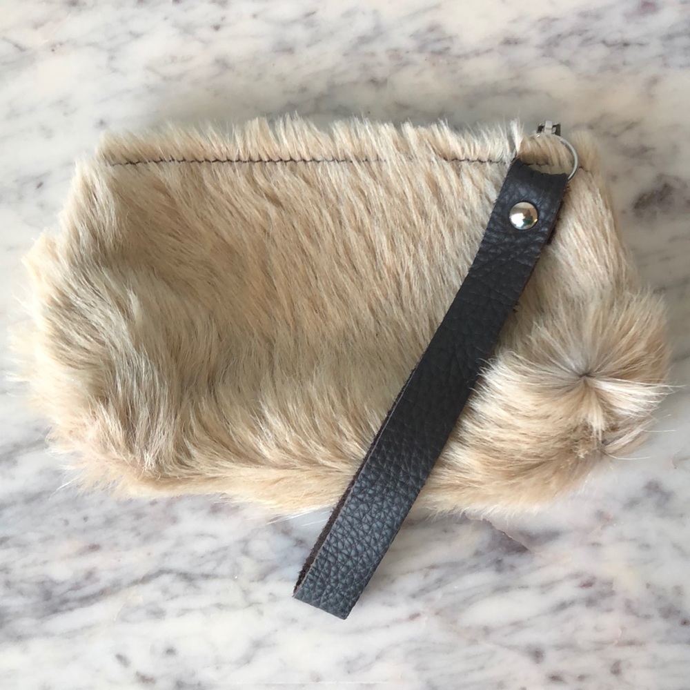 Real Fur + Leather Clutch